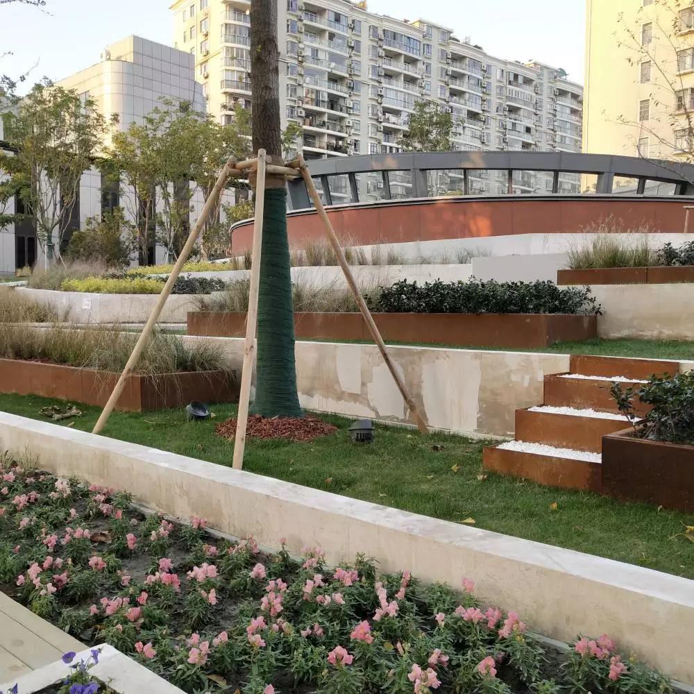 东城锈钢板花园围边